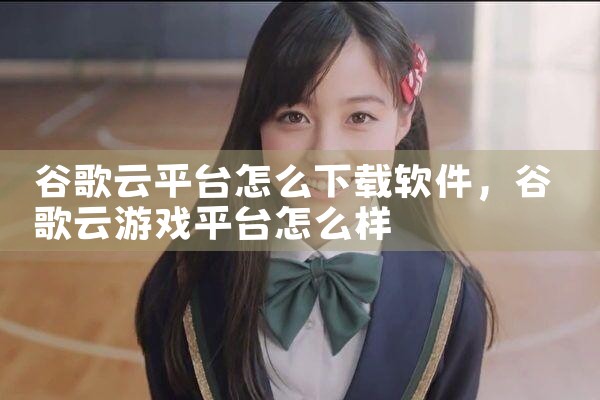 谷歌云平台怎么下载软件